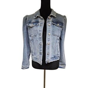 Blue Denim Stretch Jean Jacket-Size Medium